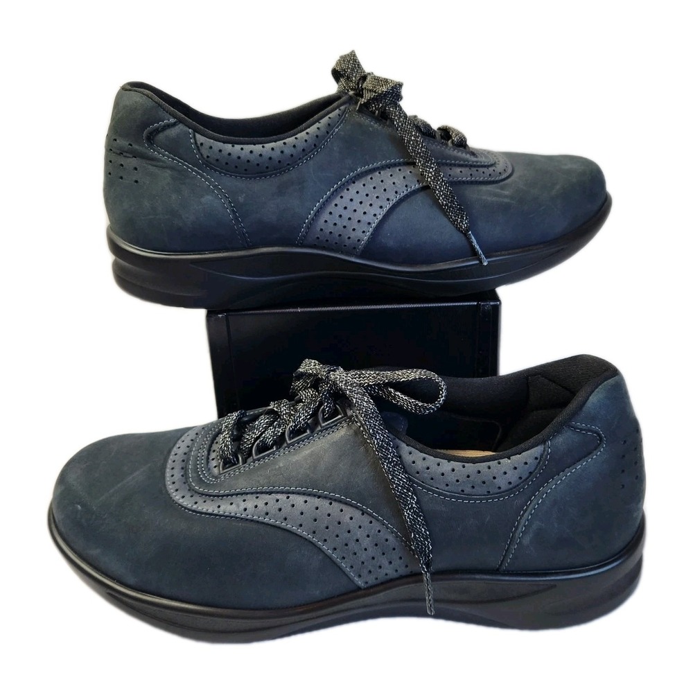 SAS‎ Womens Black Suede Walk Easy Shoes Size 10.5 W Tripad Comfort  Sneakers
